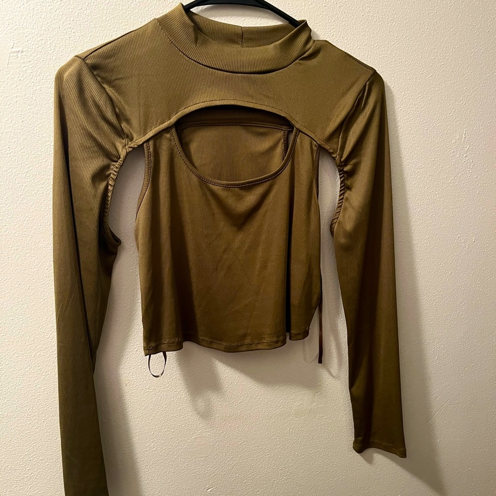 Olive green top